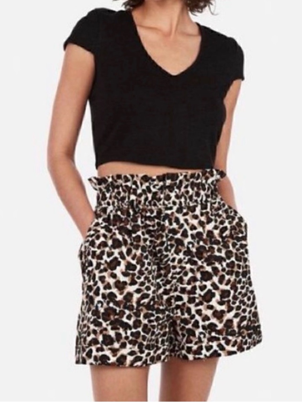 Leopard Print Women’s Express Shorts - Brown/Black